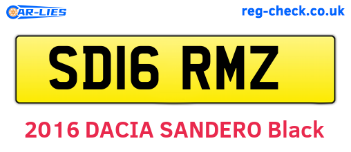 SD16RMZ are the vehicle registration plates.