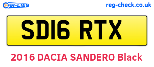 SD16RTX are the vehicle registration plates.