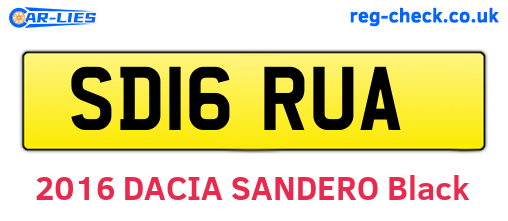 SD16RUA are the vehicle registration plates.