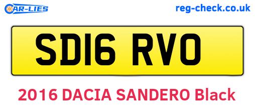 SD16RVO are the vehicle registration plates.