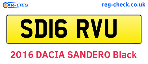 SD16RVU are the vehicle registration plates.