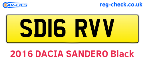 SD16RVV are the vehicle registration plates.