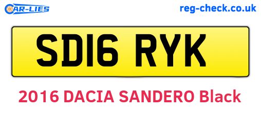SD16RYK are the vehicle registration plates.