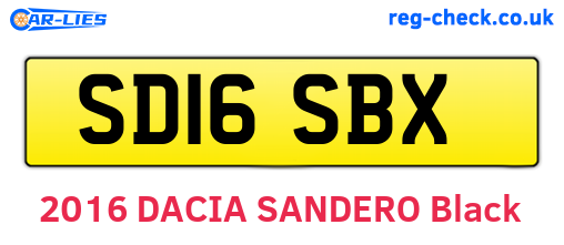 SD16SBX are the vehicle registration plates.