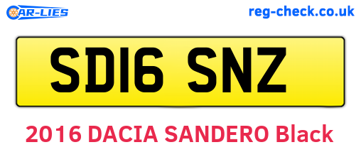 SD16SNZ are the vehicle registration plates.