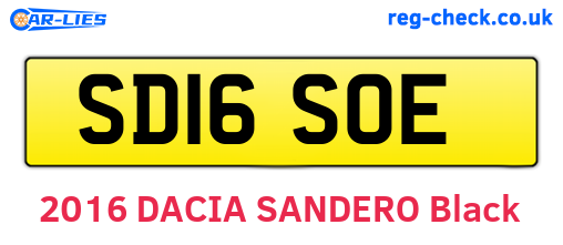 SD16SOE are the vehicle registration plates.