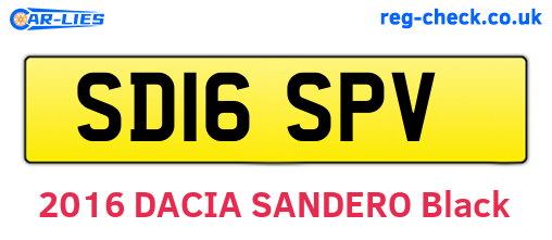 SD16SPV are the vehicle registration plates.