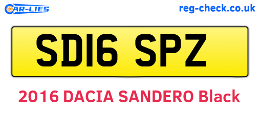 SD16SPZ are the vehicle registration plates.