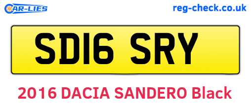 SD16SRY are the vehicle registration plates.