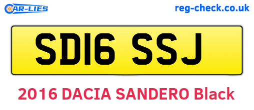 SD16SSJ are the vehicle registration plates.