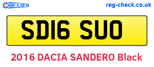 SD16SUO are the vehicle registration plates.