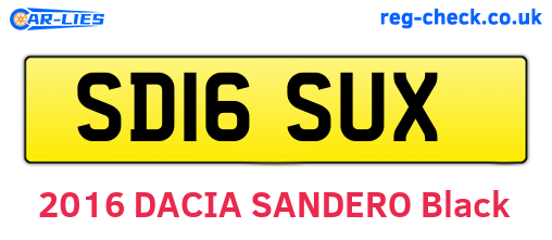 SD16SUX are the vehicle registration plates.