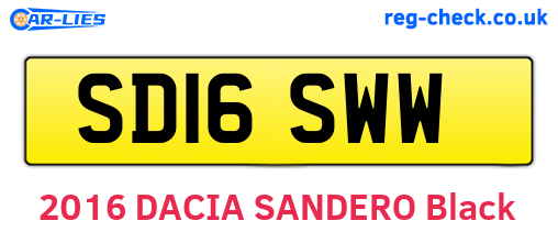 SD16SWW are the vehicle registration plates.