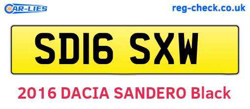 SD16SXW are the vehicle registration plates.