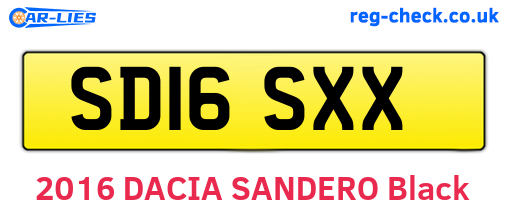 SD16SXX are the vehicle registration plates.
