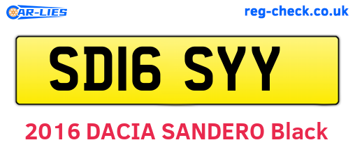 SD16SYY are the vehicle registration plates.