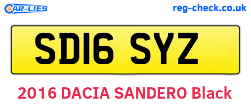 SD16SYZ are the vehicle registration plates.