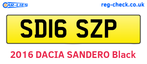 SD16SZP are the vehicle registration plates.