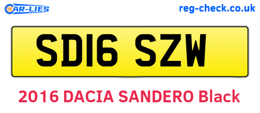 SD16SZW are the vehicle registration plates.