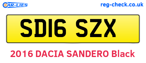 SD16SZX are the vehicle registration plates.