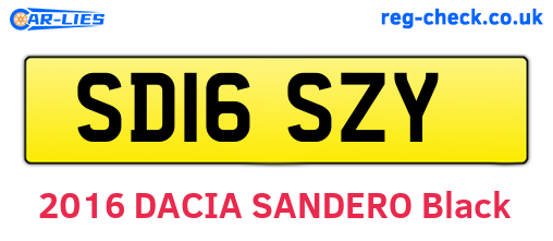 SD16SZY are the vehicle registration plates.