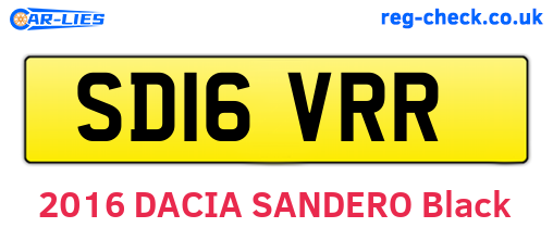 SD16VRR are the vehicle registration plates.
