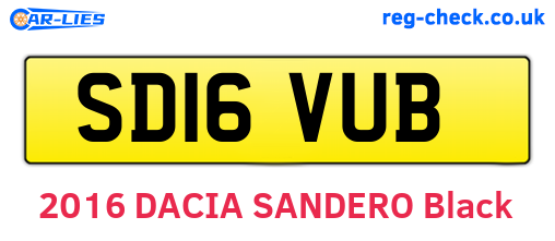SD16VUB are the vehicle registration plates.