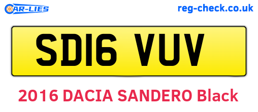 SD16VUV are the vehicle registration plates.