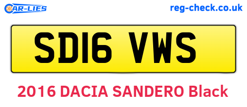 SD16VWS are the vehicle registration plates.