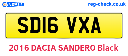 SD16VXA are the vehicle registration plates.