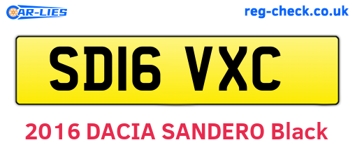 SD16VXC are the vehicle registration plates.