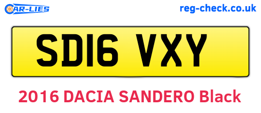 SD16VXY are the vehicle registration plates.