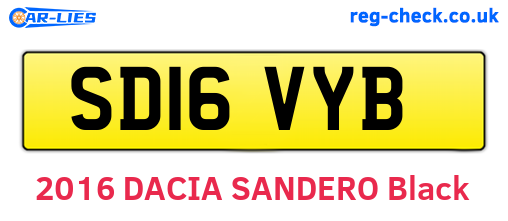 SD16VYB are the vehicle registration plates.