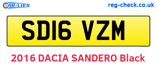 SD16VZM are the vehicle registration plates.