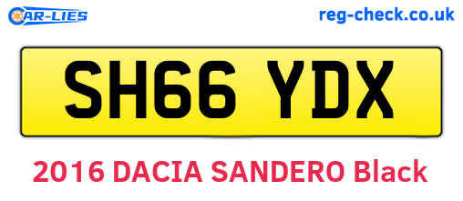 SH66YDX are the vehicle registration plates.