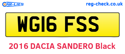 WG16FSS are the vehicle registration plates.
