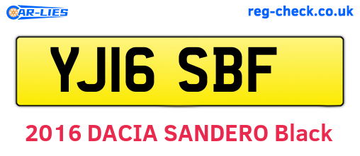 YJ16SBF are the vehicle registration plates.
