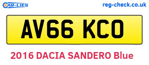 AV66KCO are the vehicle registration plates.
