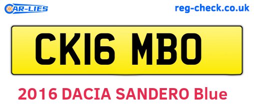 CK16MBO are the vehicle registration plates.