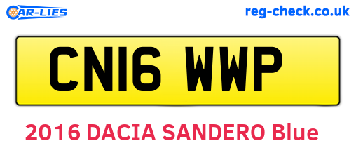CN16WWP are the vehicle registration plates.