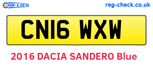 CN16WXW are the vehicle registration plates.