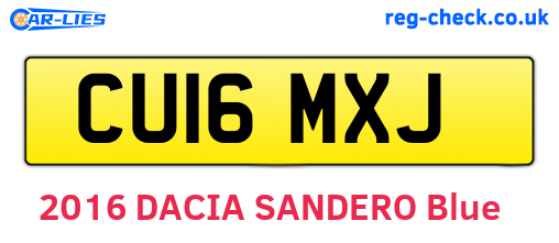 CU16MXJ are the vehicle registration plates.