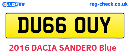 DU66OUY are the vehicle registration plates.