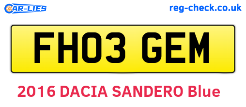 FH03GEM are the vehicle registration plates.