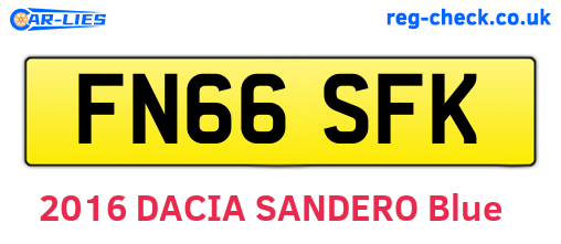 FN66SFK are the vehicle registration plates.