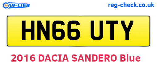 HN66UTY are the vehicle registration plates.