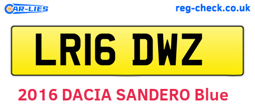 LR16DWZ are the vehicle registration plates.