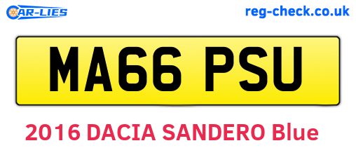 MA66PSU are the vehicle registration plates.