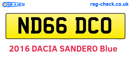 ND66DCO are the vehicle registration plates.