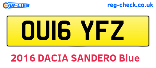OU16YFZ are the vehicle registration plates.